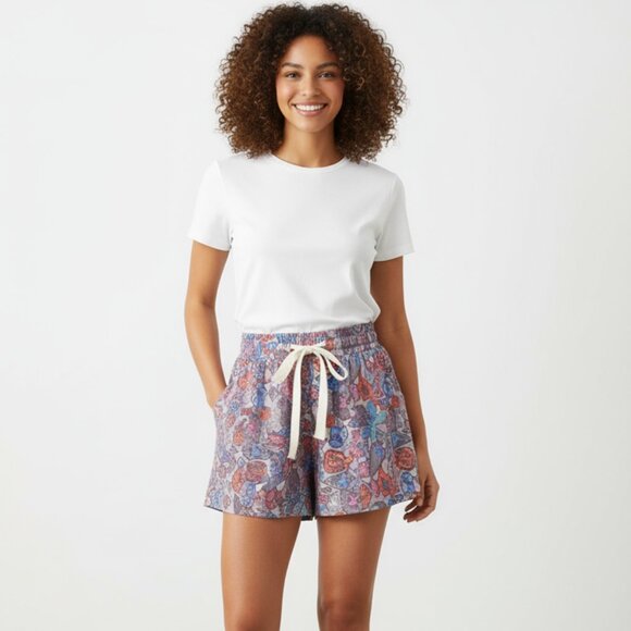 Aritzia Wilfred Shorts Print Pattern High Rise Flowy Purple y2k 2000s Size XS - Picture 1 of 10